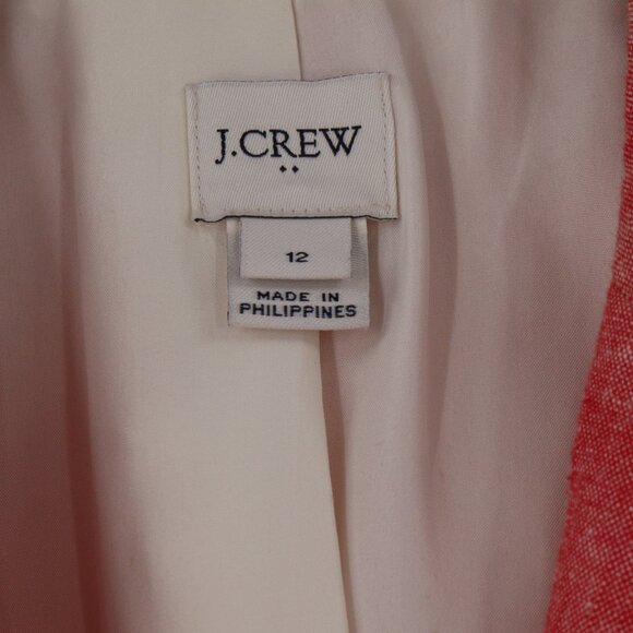 J crew Blazer Women's 12 Linen Cotton Blend Two Button Schoolboy Blazer pink - Picture 4 of 14